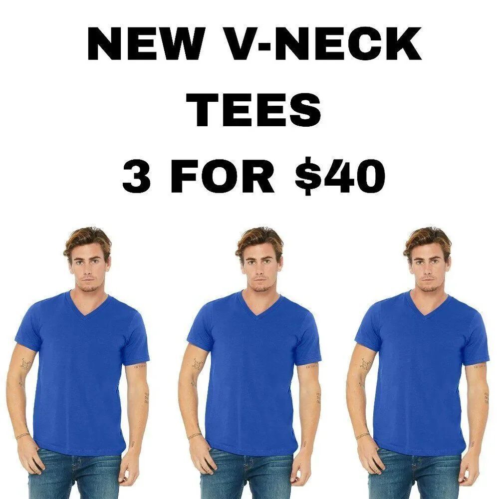 NEW 3 pack unisex/ men women shirt v neck short sleeve 3 shirts great de…